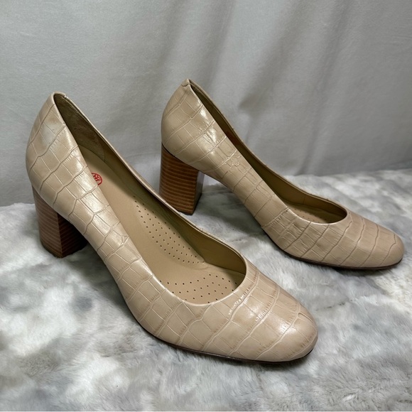 New Marc Joesph Comfort Pump Reptile Cream Nude Size 12 - Picture 3 of 6